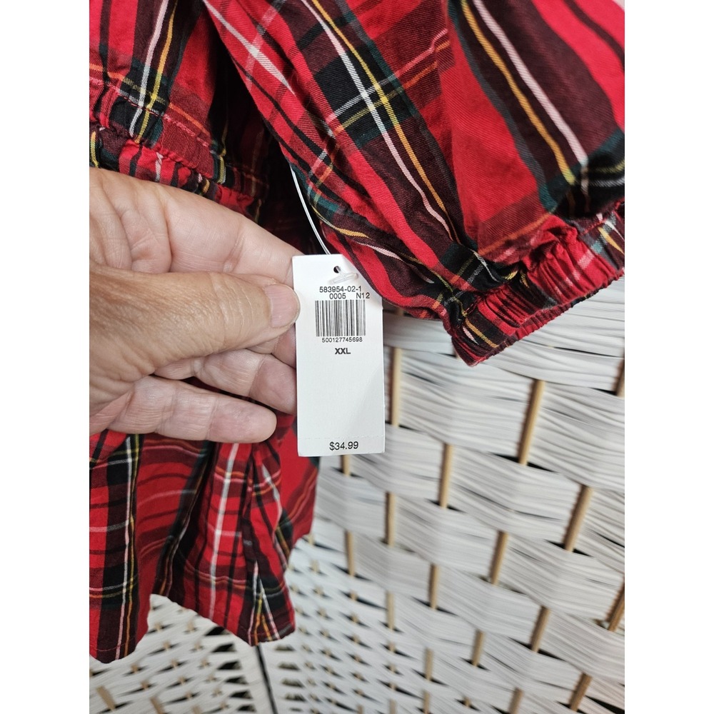 Old Navy Womens Red Plaid Top Sz 2xl Milkmaid Festive Holiday Christmas - Picture 9 of 14